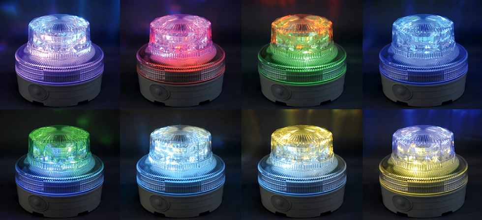 ニコUFOスター 電池式レインボーカラーLED回転灯 - LED回転灯.com
